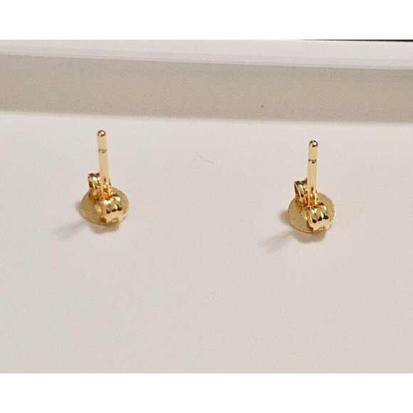 Gold Tone Rose & Pearl Drop Earrings - Picture 2 of 2
